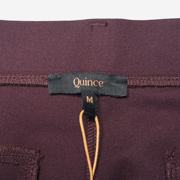 Quince Ultra Stretch Ponte Straight Leg Pant Size M Petite Burgundy (29x26) NEW - Picture 8 of 10